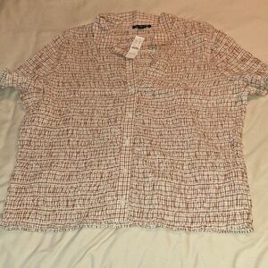NWT J. Crew Brown And Cream Button Up Shirt